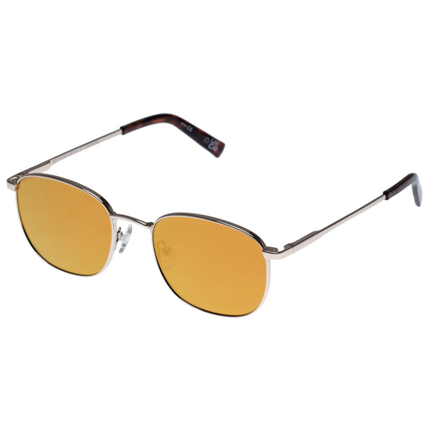 LE SPECS NEPTUNE DEUX Gold Brass Mirror Sunglasses | PresenceConcept.com