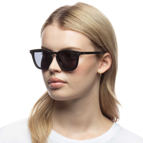 LE SPECS NO BIGGIE Black Rubber Polarized Sunglasses | PresenceConcept.com