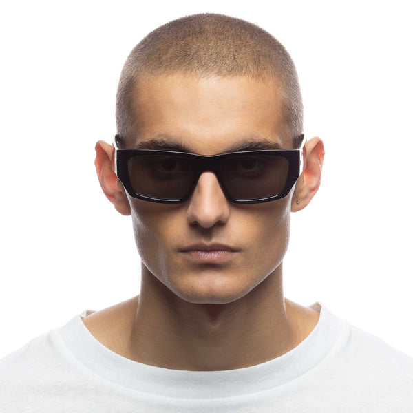 LE SPECS PLASTIC MEASURES Black (Le Sustain Collection) Sunglasses | PresenceConcept.com