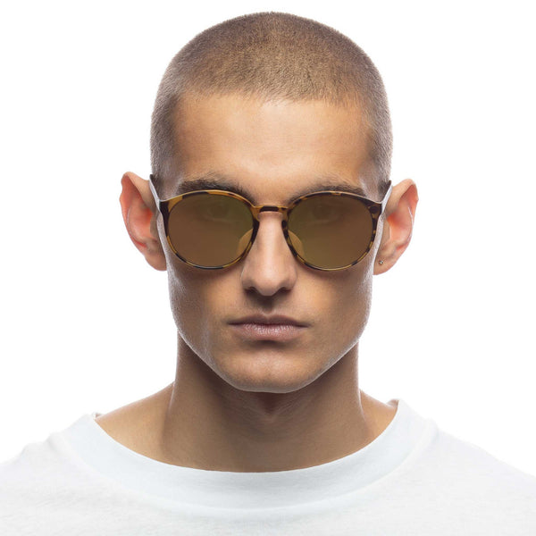 LE SPECS SWIZZLE Matte Tort Gold Mirror Sunglasses | PresenceConcept.com
