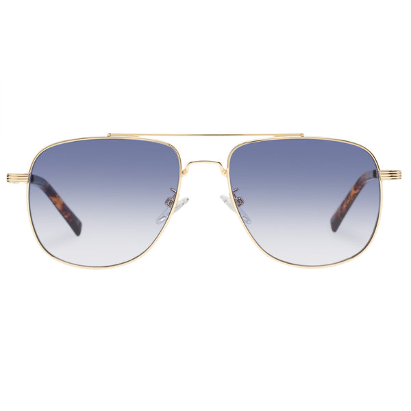 LE SPECS THE CHARMER Bright Gold Blue Grad Sunglasses | PresenceConcept.com