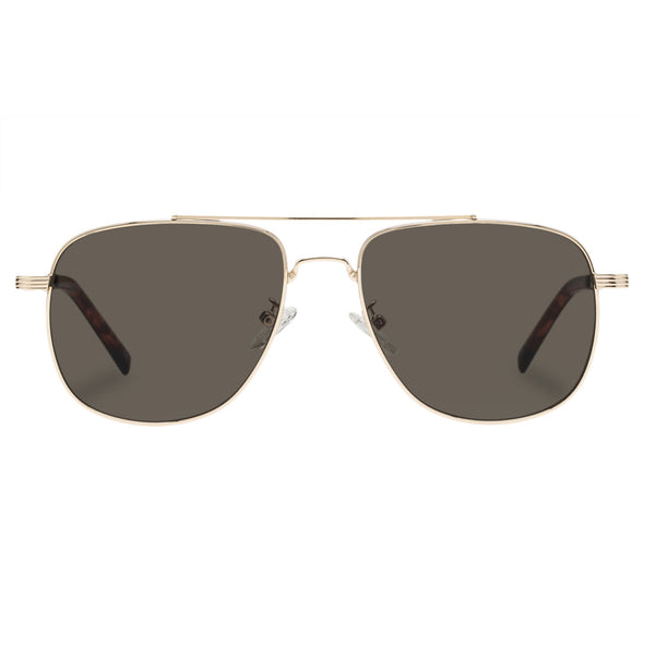 LE SPECS THE CHARMER Gold Khaki Mono Sunglasses | PresenceConcept.com