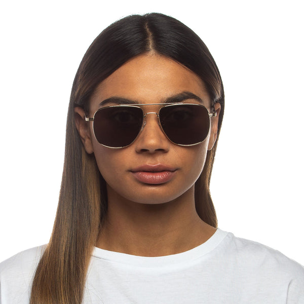 LE SPECS THE CHARMER Gold Khaki Mono Sunglasses | PresenceConcept.com