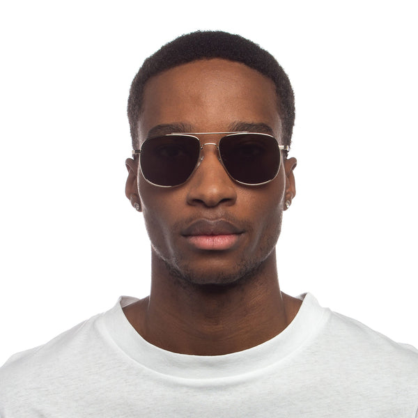 LE SPECS THE CHARMER Gold Khaki Mono Sunglasses | PresenceConcept.com