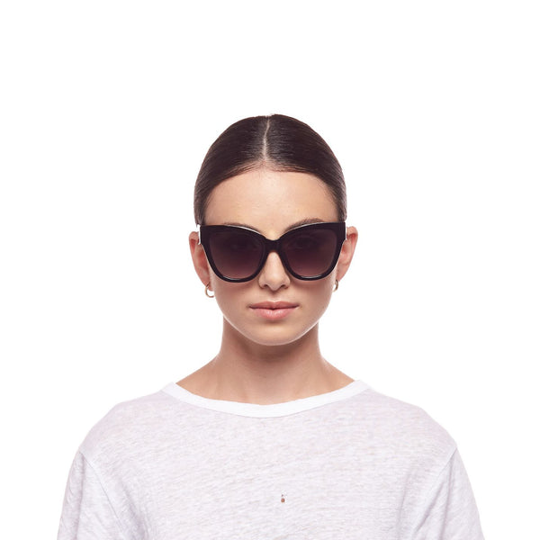 LE SPECS Le Vacanze Cat Eye Sunglasses - Black/Gold | PresenceConcept.com