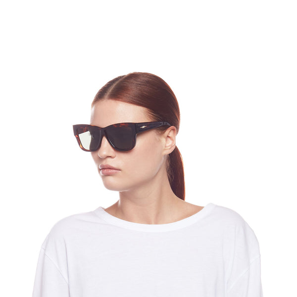 LE SPECS Total Eclipse Modern Rectangle Sunglasses - Tort | PresenceConcept.com