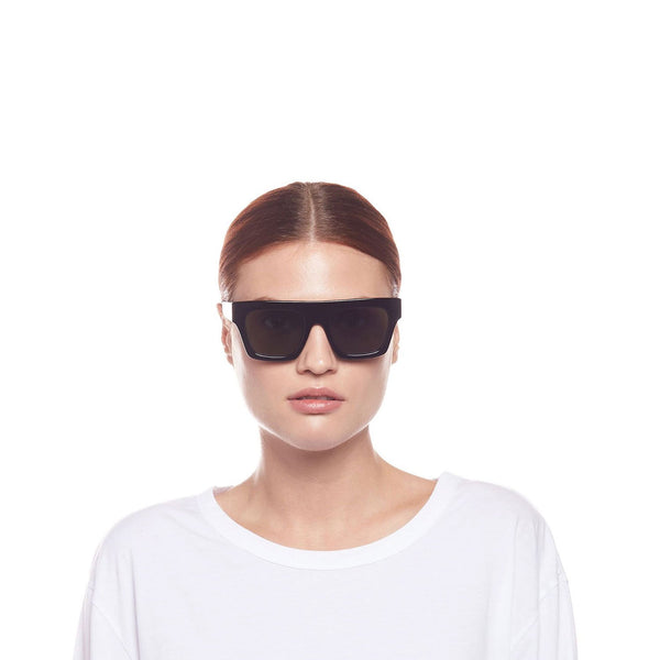 LE SPECS Subdimension Modern Rectangle Sunglasses - Black | PresenceConcept.com