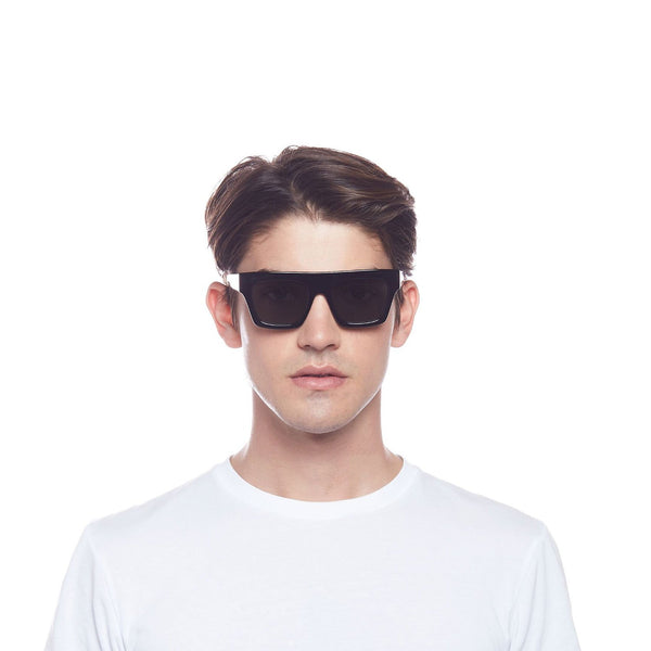 LE SPECS Subdimension Modern Rectangle Sunglasses - Black | PresenceConcept.com