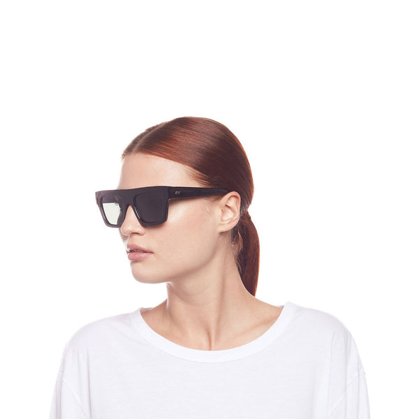 LE SPECS Subdimension Modern Rectangle Sunglasses - Black | PresenceConcept.com