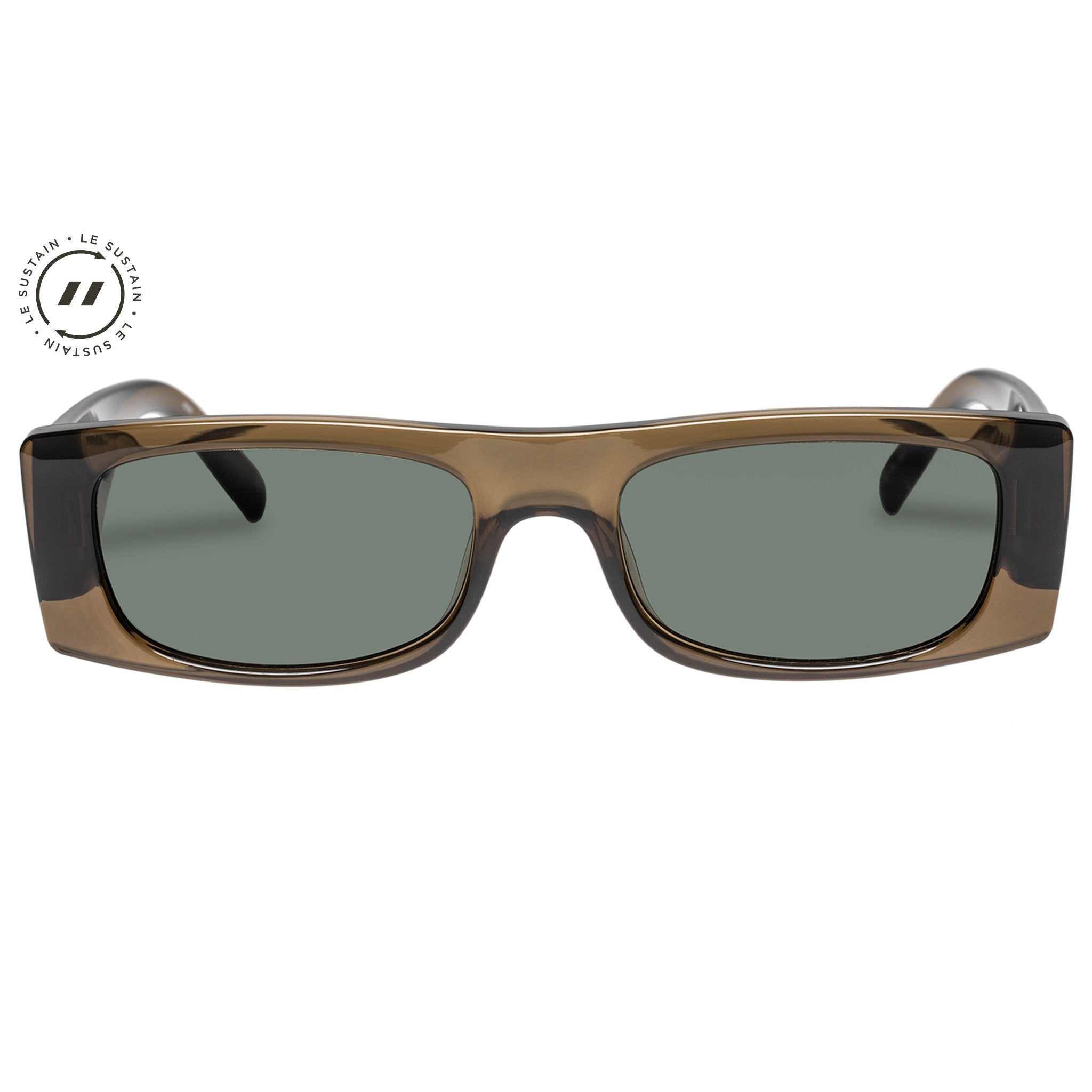 LE SPECS Recovery Rectangle Sunglasses - Olive | PresenceConcept.com