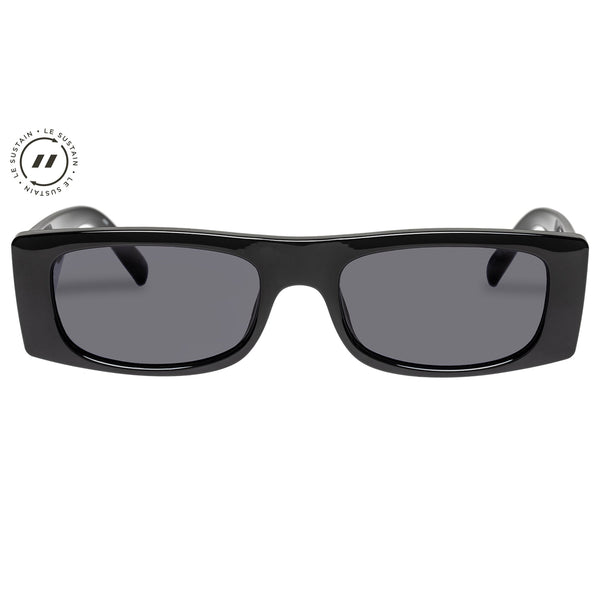 LE SPECS Recovery Rectangle Sunglasses - Black | PresenceConcept.com