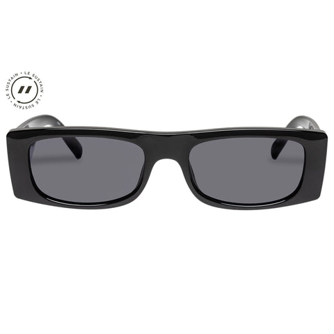 LE SPECS Recovery Rectangle Sunglasses - Black | PresenceConcept.com