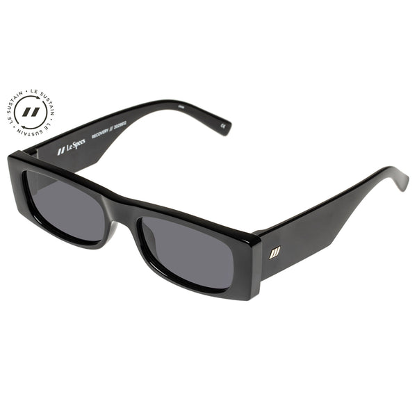 LE SPECS Recovery Rectangle Sunglasses - Black | PresenceConcept.com