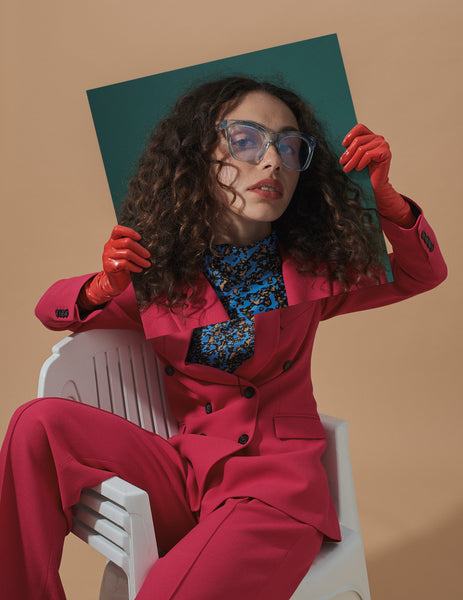 The Book Club "Harlots Bed" Cat-Eye Blue Light Reading Glasses - Clear Blue - PresenceConcept.com