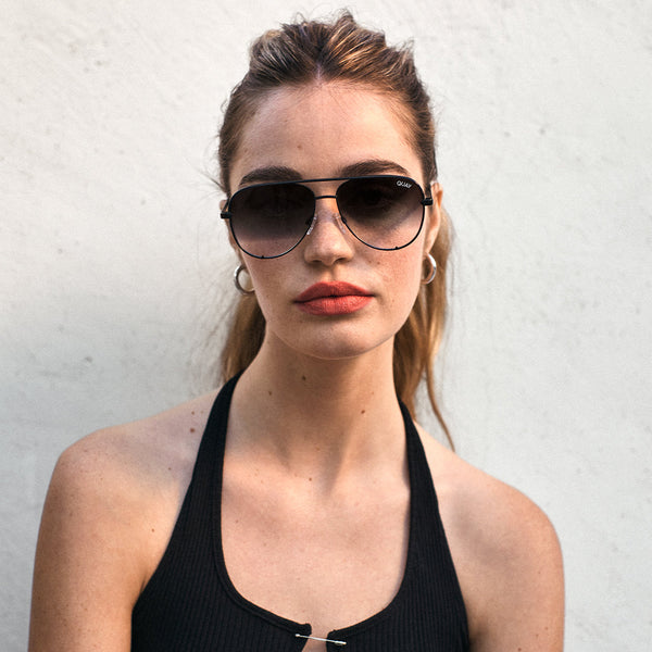 QUAY High Key Micro Sunglasses - Black/Fade