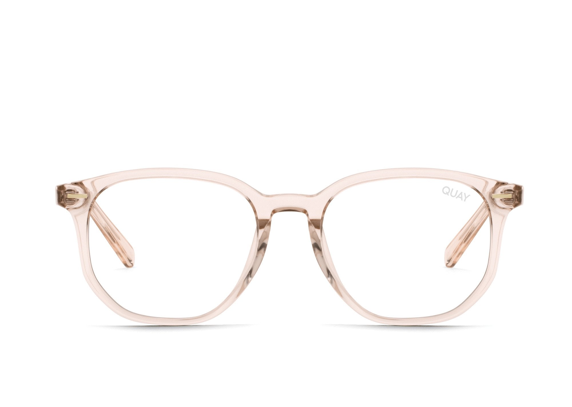 QUAY AUSTRALIA CTRL champagne/clear panto blue light glasses - PresenceConcept.com