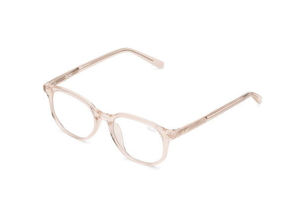 QUAY AUSTRALIA CTRL champagne/clear panto blue light glasses - PresenceConcept.com