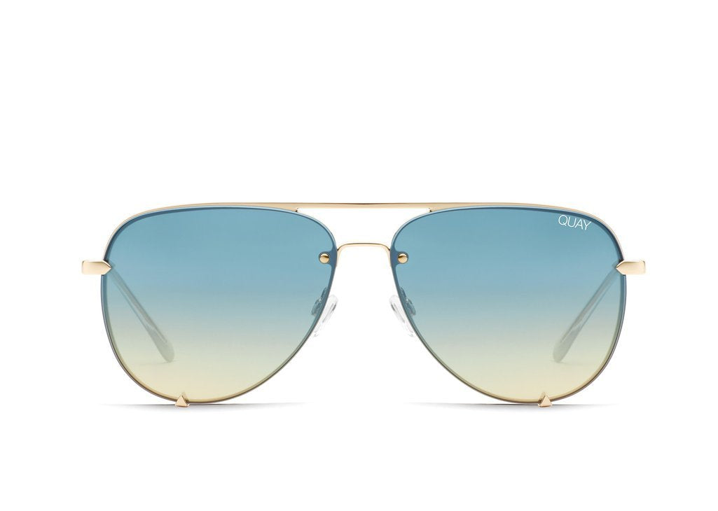 QUAY AUSTRALIA Malaysia - HIGH KEY MINI RIMLESS gold/blue turqouise - PRESENCE Paris