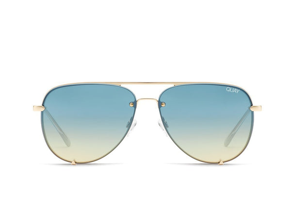 QUAY AUSTRALIA Malaysia - HIGH KEY MINI RIMLESS gold/blue turqouise - PRESENCE Paris