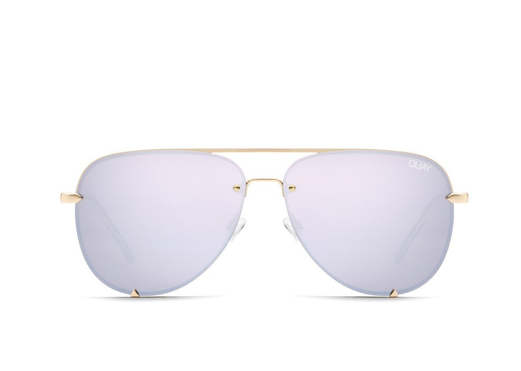 QUAY AUSTRALIA - HIGH KEY MINI RIMLESS gold/lilac - PRESENCE Paris
