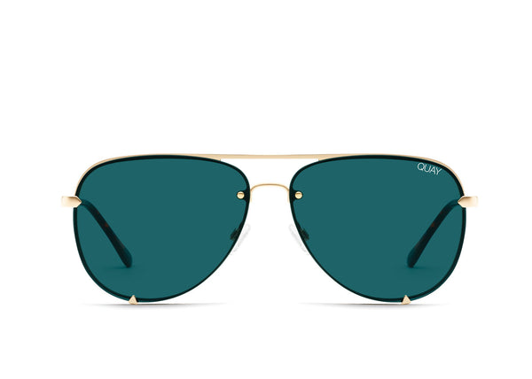 QUAY AUSTRALIA Malaysia - HIGH KEY MINI RIMLESS gold/teal - PresenceConcept.com