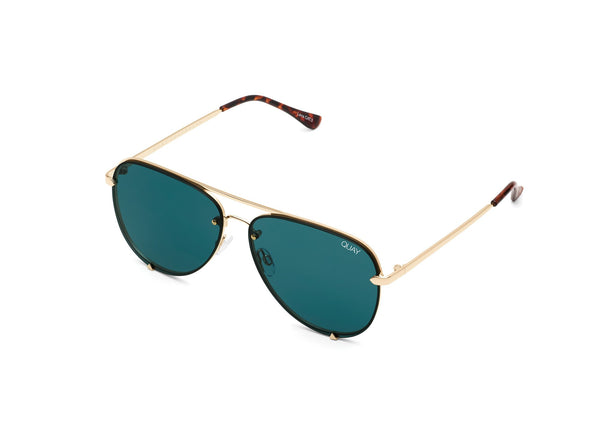 QUAY AUSTRALIA Malaysia - HIGH KEY MINI RIMLESS gold/teal - PresenceConcept.com