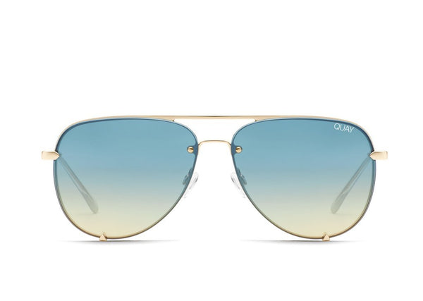 QUAY AUSTRALIA Malaysia - HIGH KEY RIMLESS gold/blue turqouise - PRESENCE Paris