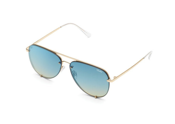 QUAY AUSTRALIA Malaysia - HIGH KEY RIMLESS gold/blue turqouise - PRESENCE Paris