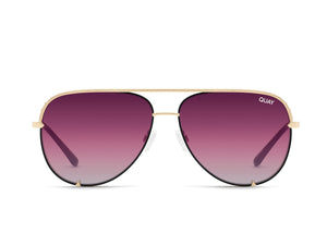 Buy Quay Australia High Key Rivet Gold/Purple Fade Aviator Sunglasses instore & online at PresenceConcept.com