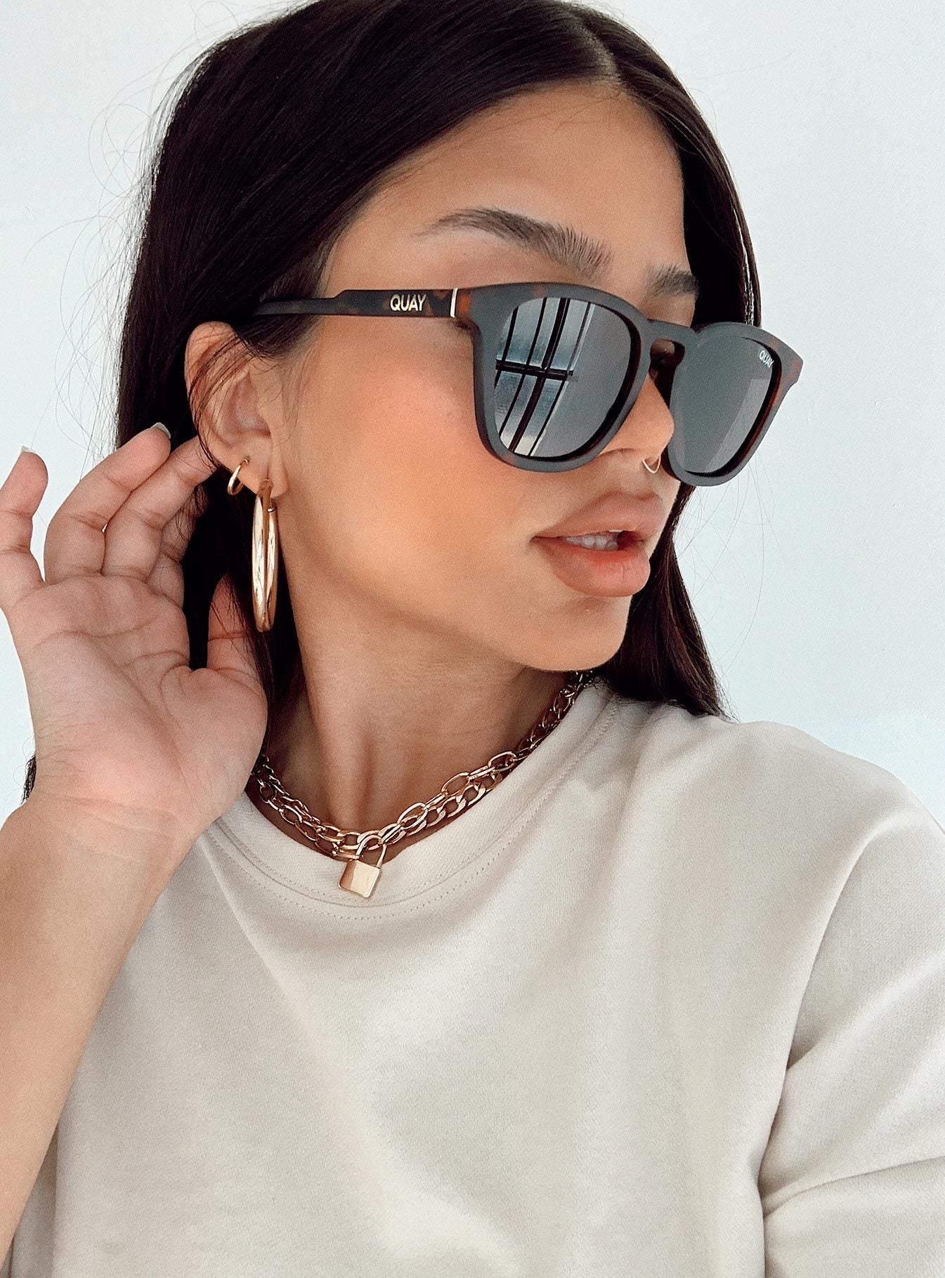 QUAY Jackpot Sunglasses Matte Tort/Smoke Polarized