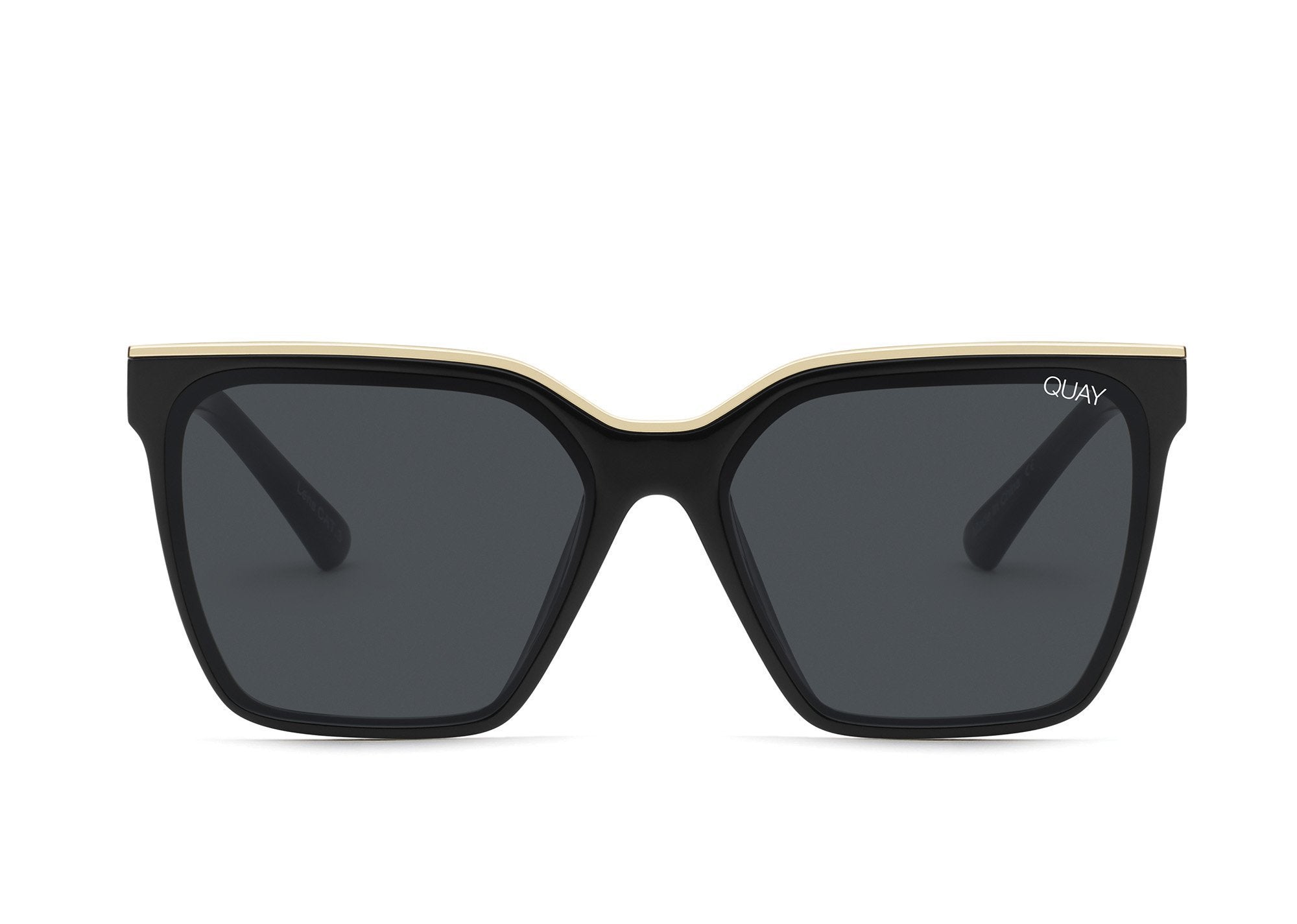 QUAY LEVEL UP black gold/smoke square sunglasses - PresenceConcept.com