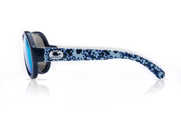 SHADEZ Kids Sunglasses Designers Helicopter Camo Blue