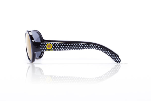 SHADEZ Kids Sunglasses Designers Polka Sunflower Black