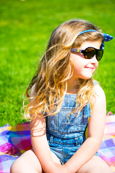 SHADEZ Kids Sunglasses Designers Polka Sunflower Black