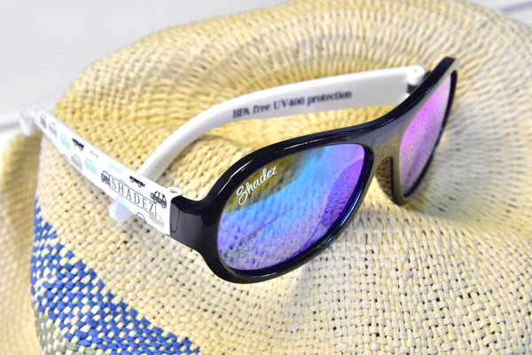 SHADEZ Kids Sunglasses Designers Car Print Black