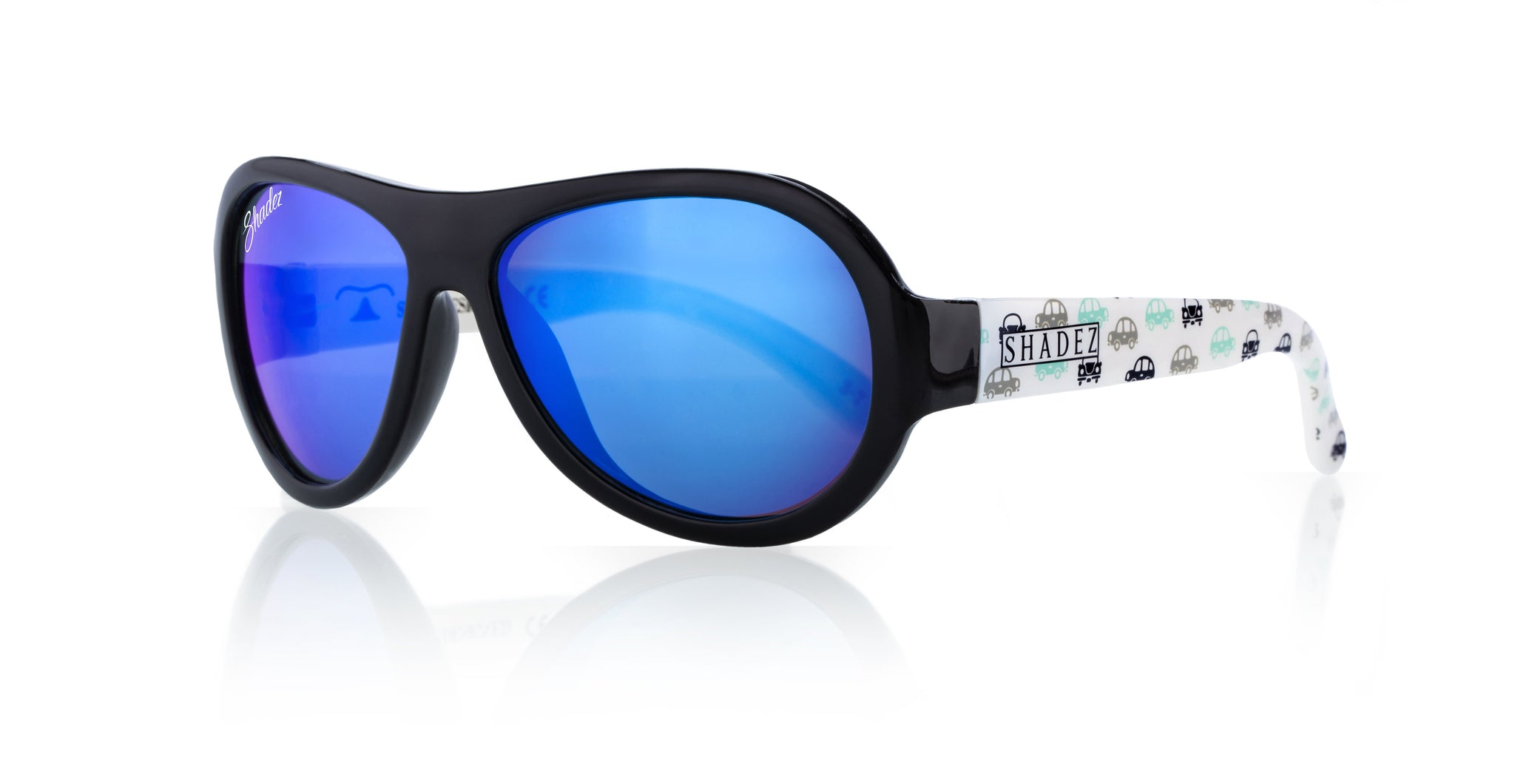 SHADEZ Kids Sunglasses Designers Car Print Black