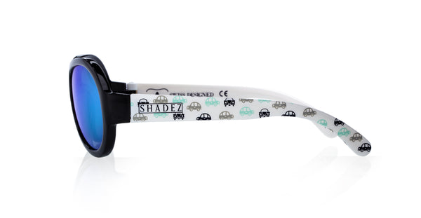 SHADEZ Kids Sunglasses Designers Car Print Black