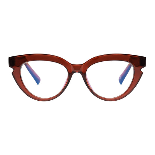 The Book Club "Prawn With The Grins" Cat-Eye Blue Light Reading Glasses - Raspberry Clay - PresenceConcept.com
