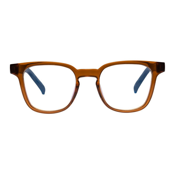 The Book Club "Twelve Hungry Bens" Square Blue Light Reading Glasses - Clay Spruce - PresenceConcept.com