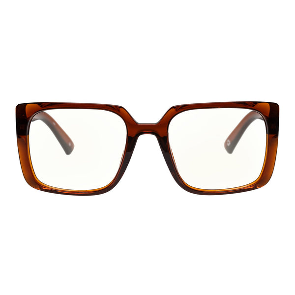 The Book Club "Fairy Droppings" Square Blue Light Reading Glasses - Latte Brown - PresenceConcept.com