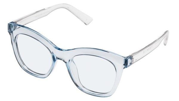 The Book Club "Harlots Bed" Cat-Eye Blue Light Reading Glasses - Clear Blue - PresenceConcept.com