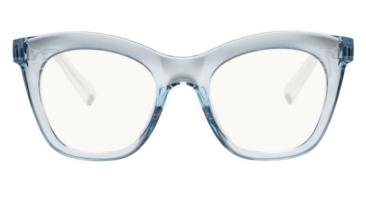 The Book Club "Harlots Bed" Cat-Eye Blue Light Reading Glasses - Clear Blue - PresenceConcept.com