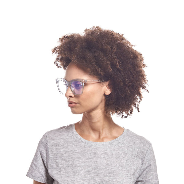 The Book Club "Harlots Bed" Cat-Eye Blue Light Reading Glasses - Clear Blue - PresenceConcept.com