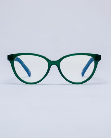 The Book Club "The Art Of Snore" Blue Light Reading Glasses - Green