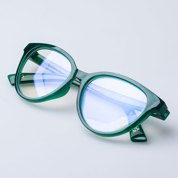 The Book Club "The Art Of Snore" Blue Light Reading Glasses - Green