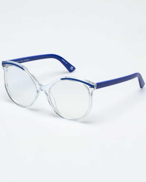 The Book Club "The Tower Of Fun" Blue Light Reading Glasses - Clear