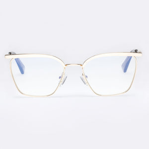 The Book Club "Be A Wolf" Blue Light Reading Glasses - Gold