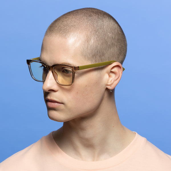 The Book Club "Its Alien" Blue Light Reading Glasses - Khaki