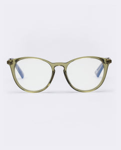 The Book Club 'Night Team Crazy For' Blue Light Reading Glasses - Crystal Olive | PRESENCE Paris