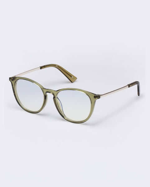 The Book Club 'Night Team Crazy For' Blue Light Reading Glasses - Crystal Olive | PRESENCE Paris